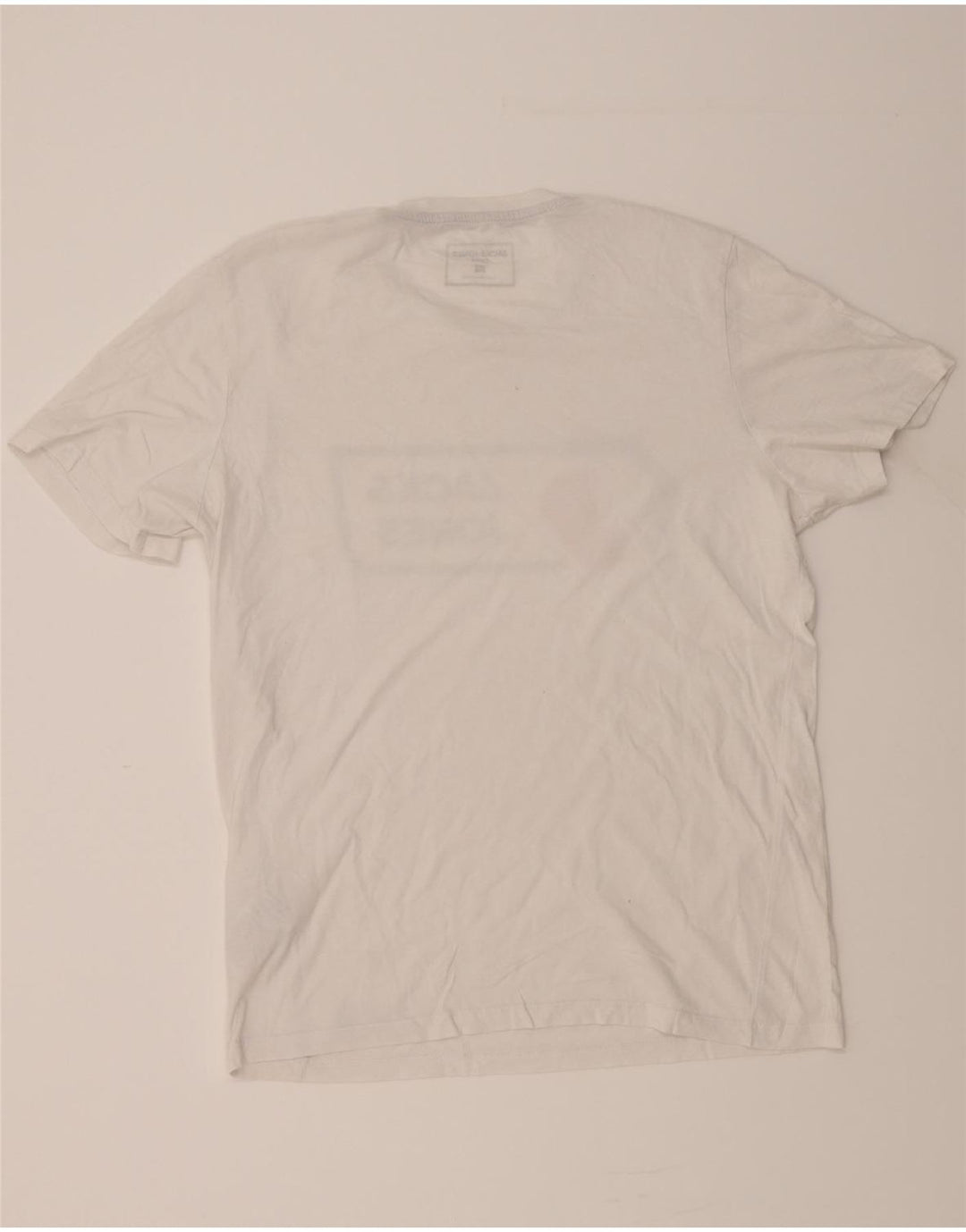JACK & JONES Mens Graphic T-Shirt Top Large White Cotton Vintage Jack & Jones and Second-Hand Jack & Jones from Messina Hembry 