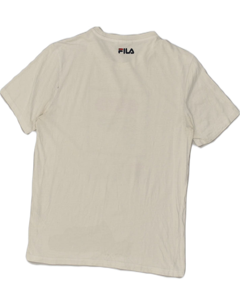 FILA Mens Graphic T-Shirt Top Small White Cotton | Vintage Fila | Thrift | Second-Hand Fila | Used Clothing | Messina Hembry 