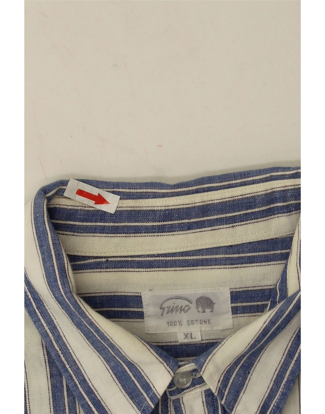 Vintage Mens Shirt XL Blue Striped Cotton