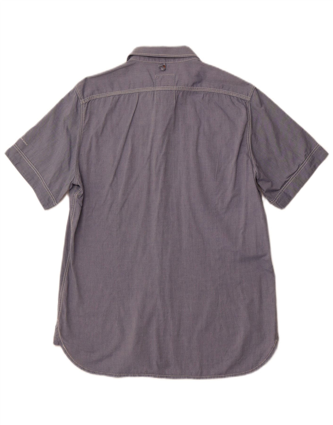 G-Star Mens Short Sleeve Shirt Large Blue Cotton