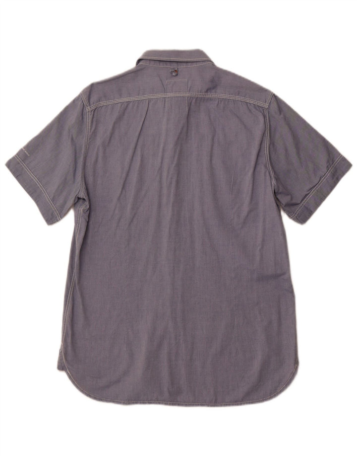 G-Star Mens Short Sleeve Shirt Large Blue Cotton