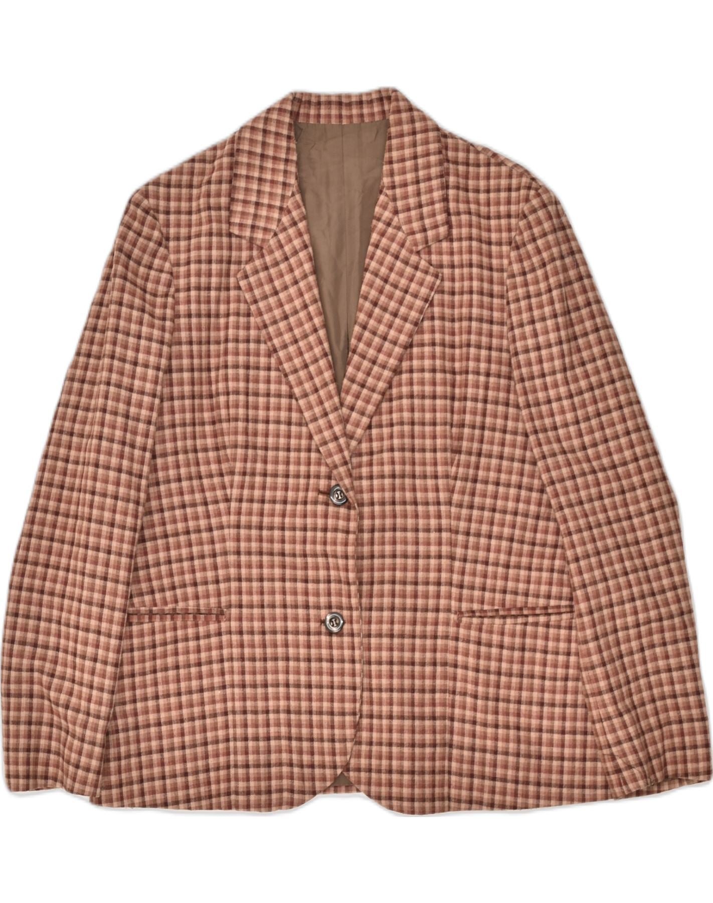 Oversized blazer - Brown/houndstooth-patterned - Ladies