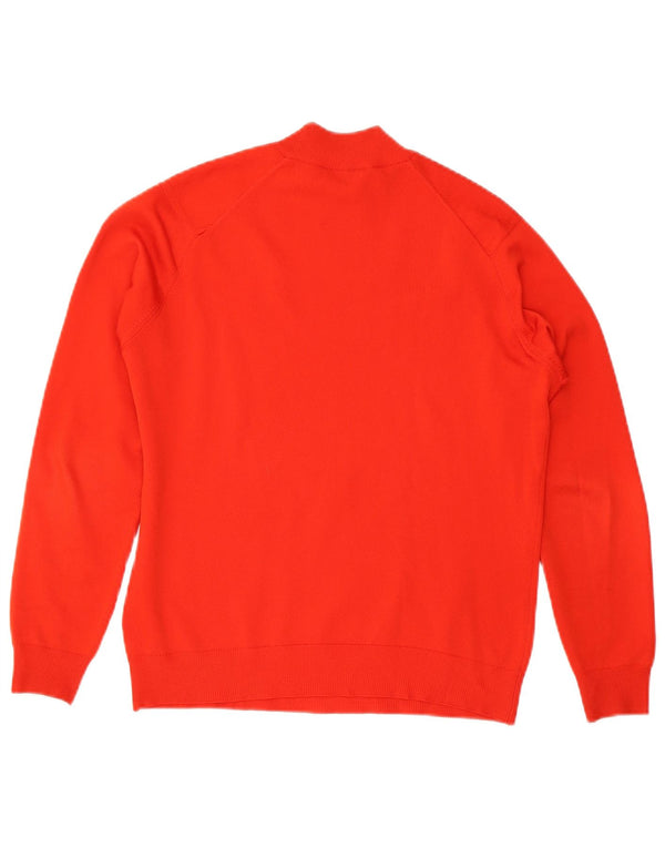Vintage Womens Turtle Neck Jumper Sweater UK 14 Medium Red Polyester