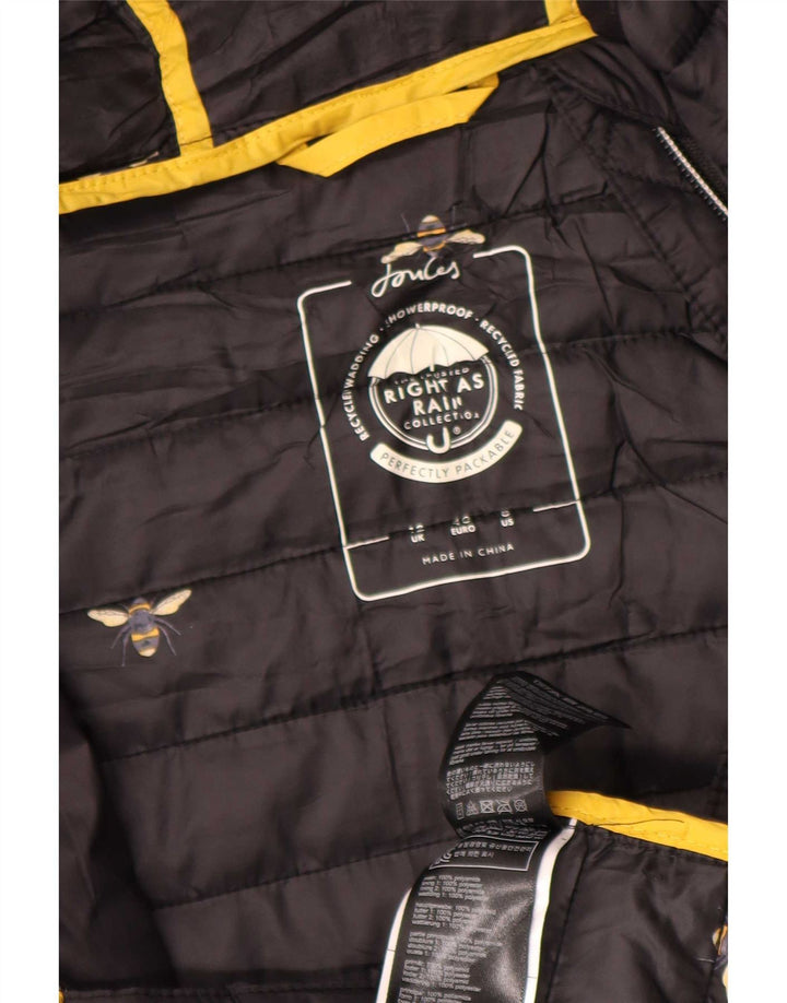 Joules Mens Hooded Padded Coat UK 12 Medium Black Polyamide