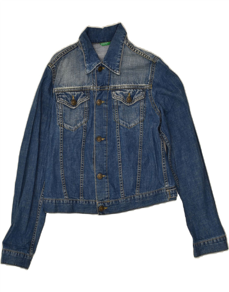 BENETTON Girls Denim Jacket 11-12 Years XL Blue Cotton | Vintage Benetton | Thrift | Second-Hand Benetton | Used Clothing | Messina Hembry 