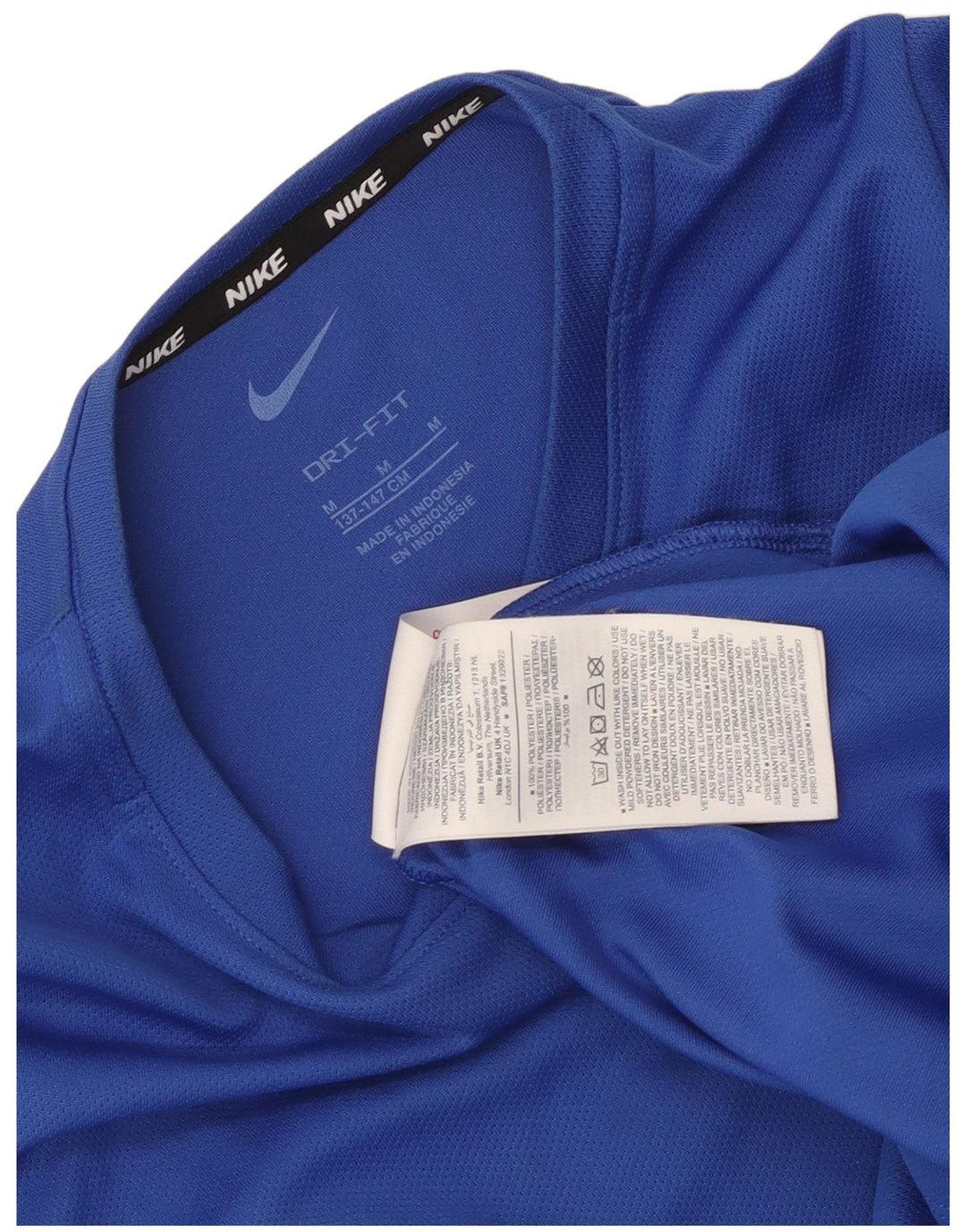 Nike Boys Dri Fit T-Shirt Top 10-11 Years Medium Blue Polyester