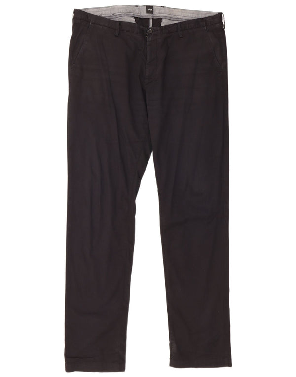 Hugo Boss Mens Maine Slim Chino Trousers W38 L33 Black Cotton