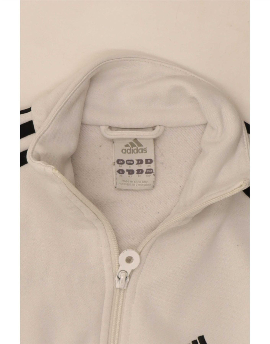 Adidas Womens Tracksuit Top Jacket UK 10 Small White
