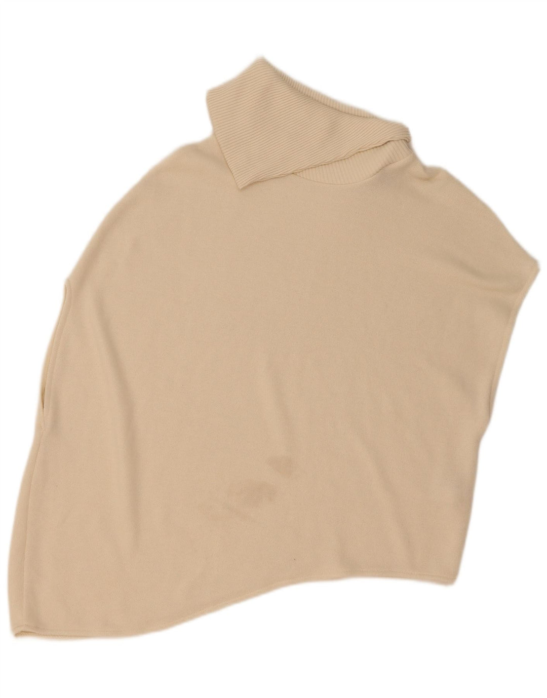 Zara Womens Asymmetric Poncho Jumper UK 10 Small Off White Viscose