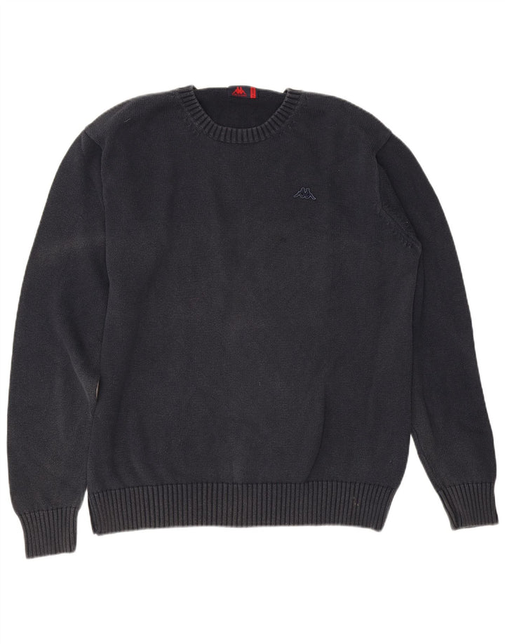 Kappa Mens Crew Neck Jumper Sweater XL Navy Blue Cotton