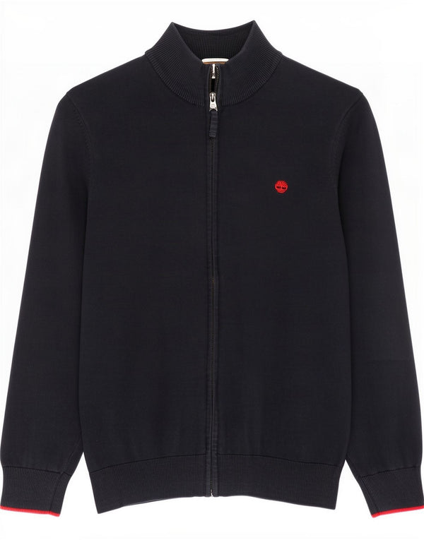 Timberland Mens Cardigan Sweater Large Navy Blue Cotton