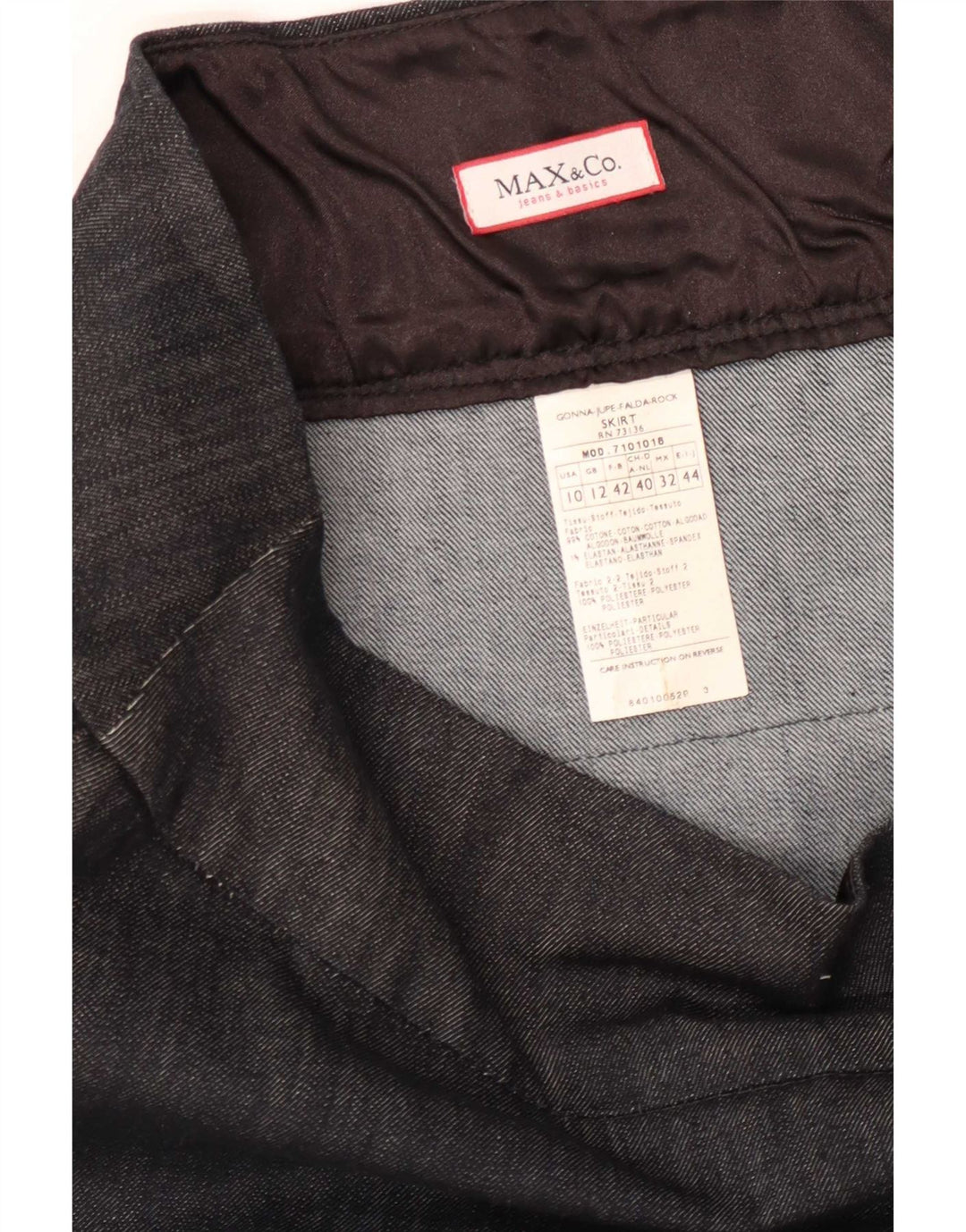 Max & Co. Womens Mini Tiered Skirt UK 12 Medium W32 Navy Blue Cotton