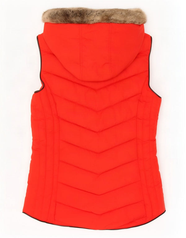 Joules Girls Hooded Padded Gilet 11-12 Years Red Polyester