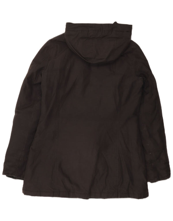 Canadian Womens Hooded Parka Jacket EU 42 Medium Black Cotton