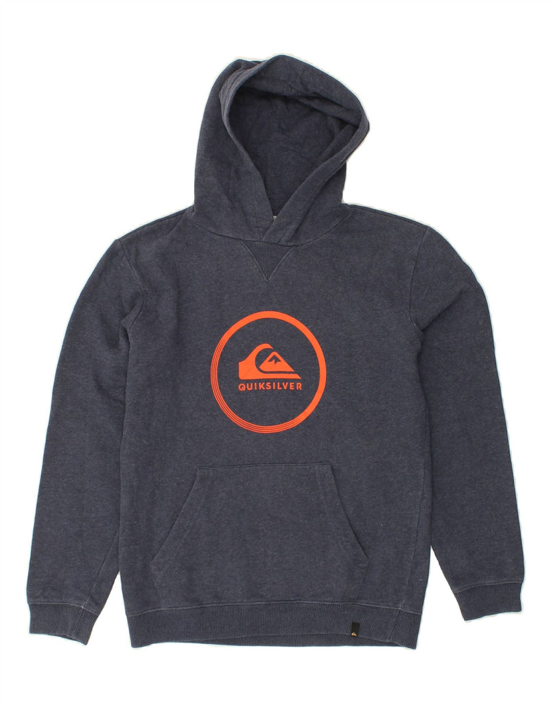 QUIKSILVER Boys Hoodie Jumper 13-14 Years Navy Blue Cotton Vintage Quiksilver and Second-Hand Quiksilver from Messina Hembry 