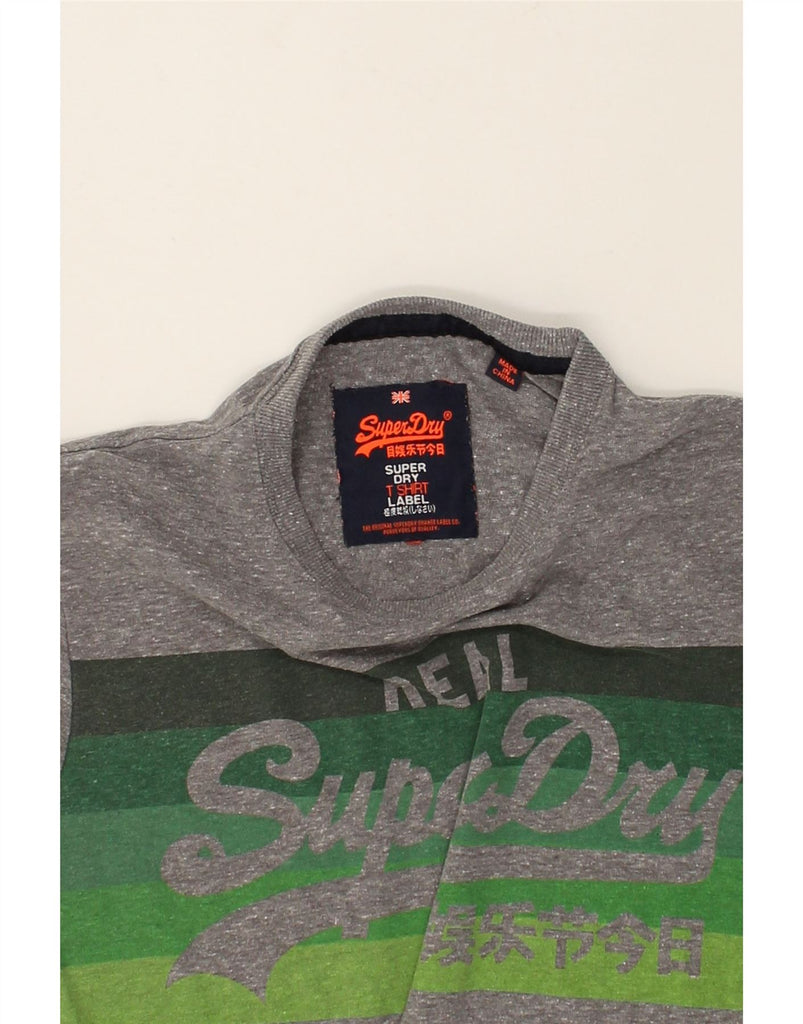 SUPERDRY Mens Graphic T-Shirt Top Medium Grey Polyester | Vintage Superdry | Thrift | Second-Hand Superdry | Used Clothing | Messina Hembry 