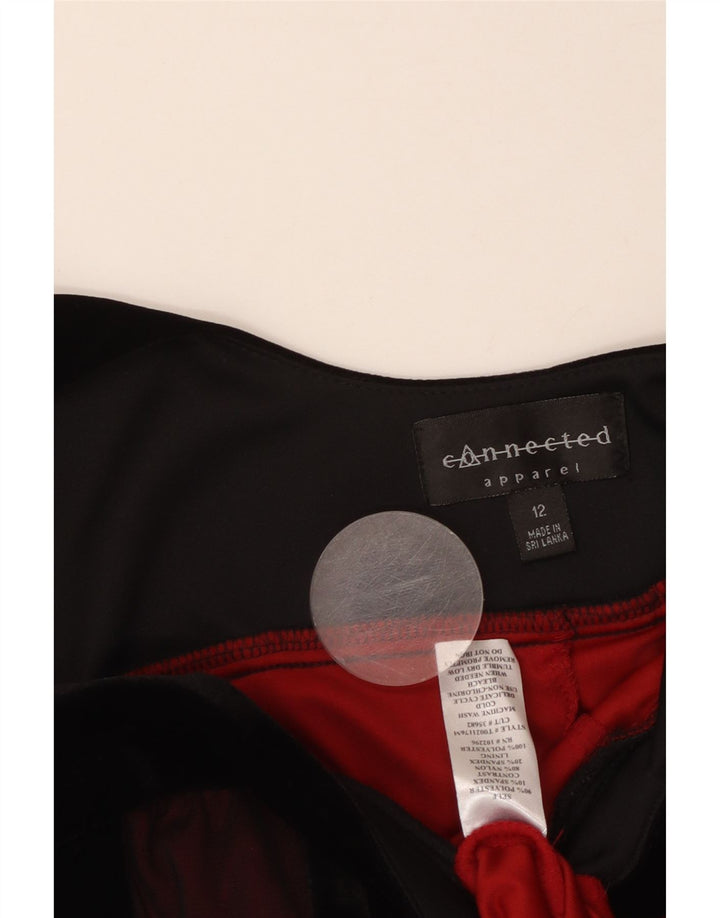 APPAREL Womens Sleeveless A-Line Dress UK 12 Medium Burgundy Striped