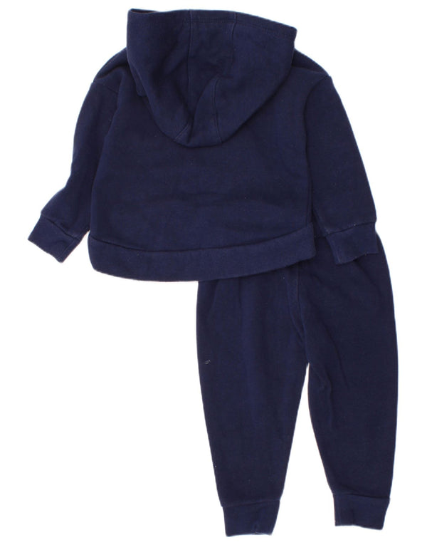 Nike Baby Girls Graphic Hooded Full Tracksuit 9-12 Months Navy Blue Cotton