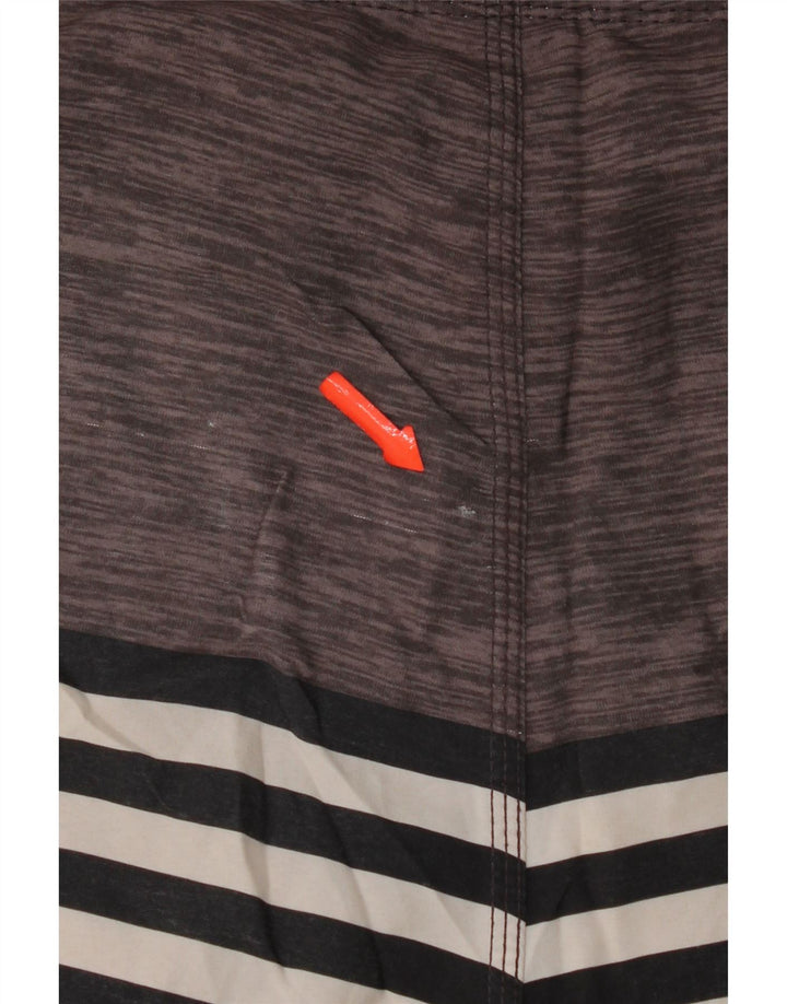 Rip Curl Mens Mirage Swimming Shorts Medium  Grey Striped Polyester