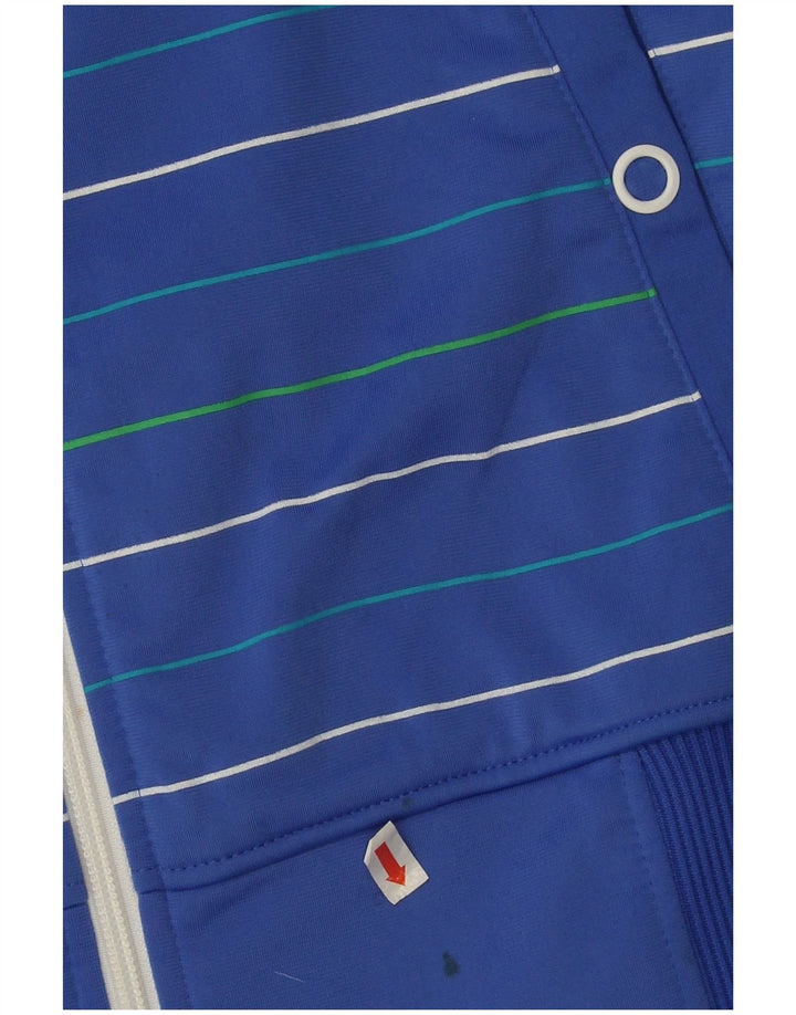 Adidas Mens Tracksuit Top Jacket Medium Blue Striped Polyester