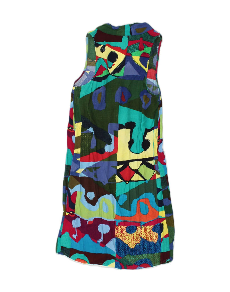 DESIGUAL Womens Graphic Sundress EU 36 Small Multicoloured Geometric | Vintage Desigual | Thrift | Second-Hand Desigual | Used Clothing | Messina Hembry 