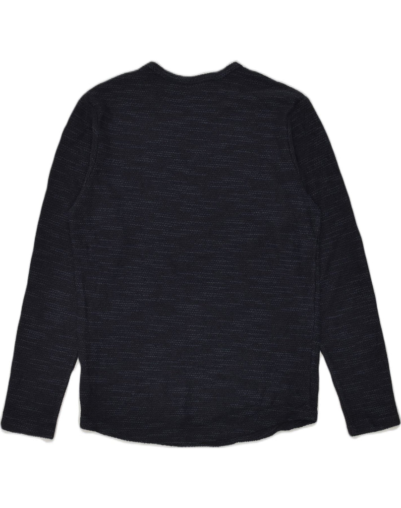 JACK & JONES Mens Crew Neck Jumper Sweater Medium Navy Blue Flecked Cotton | Vintage Jack & Jones | Thrift | Second-Hand Jack & Jones | Used Clothing | Messina Hembry 