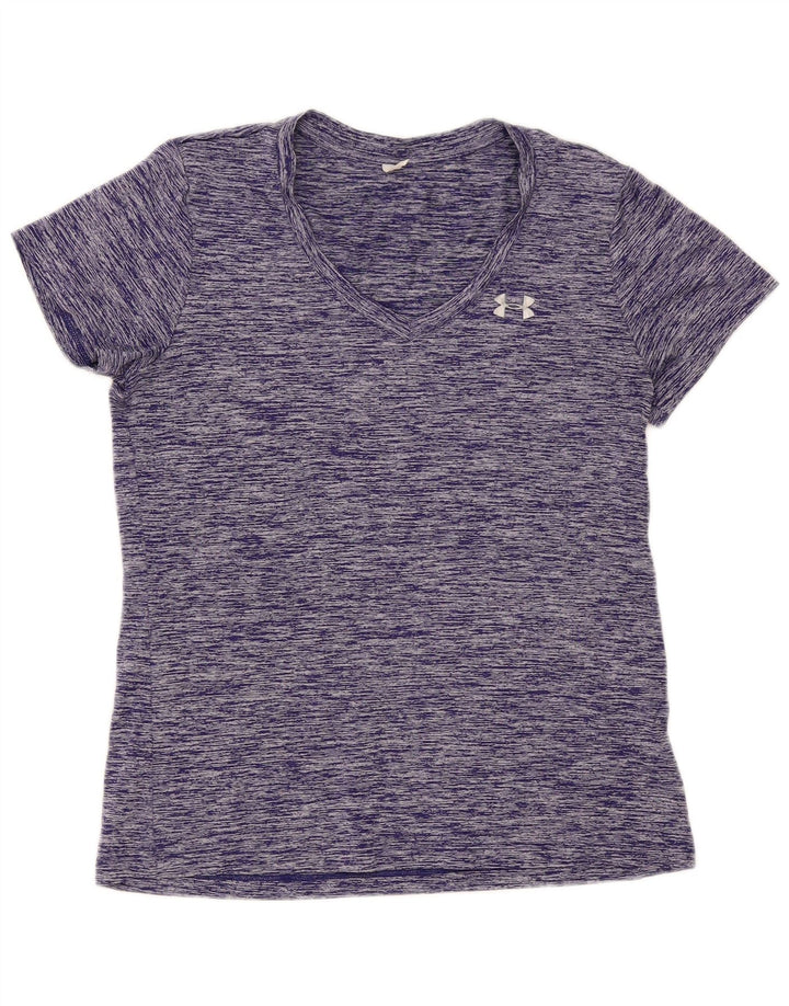 Under Armour Womens T-Shirt Top UK 12 Medium Purple Flecked