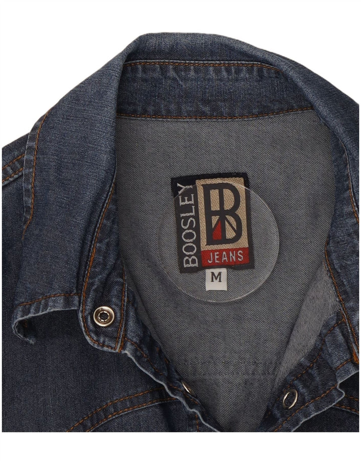 BOOSLEY Womens Denim Shirt UK 12 Medium Blue Cotton