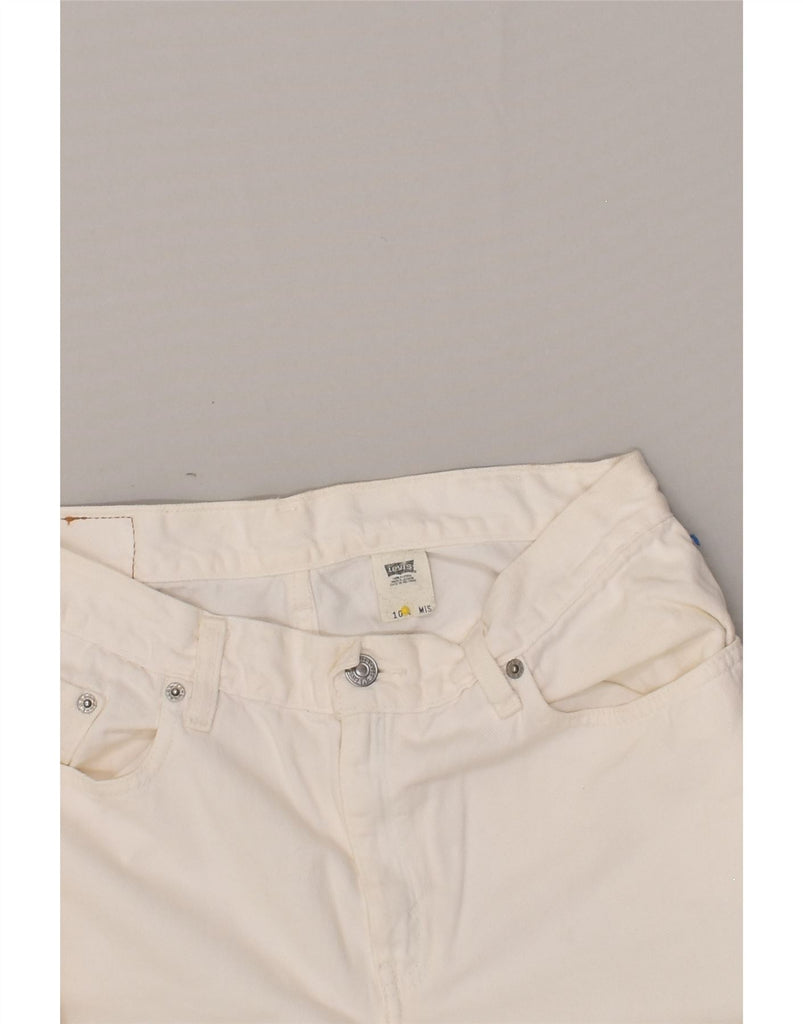 LEVI'S Womens 577 Loose Fit Capri Jeans US 10 Large W30 White Cotton | Vintage Levi's | Thrift | Second-Hand Levi's | Used Clothing | Messina Hembry 