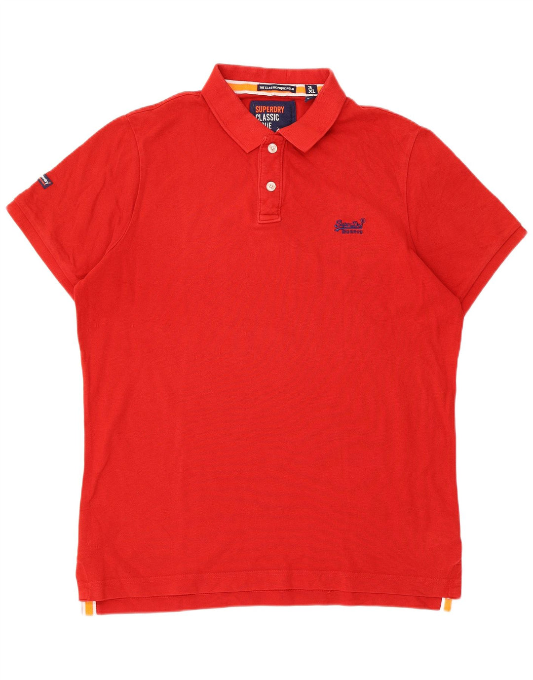 Superdry Mens Polo Shirt 3XL Red Cotton