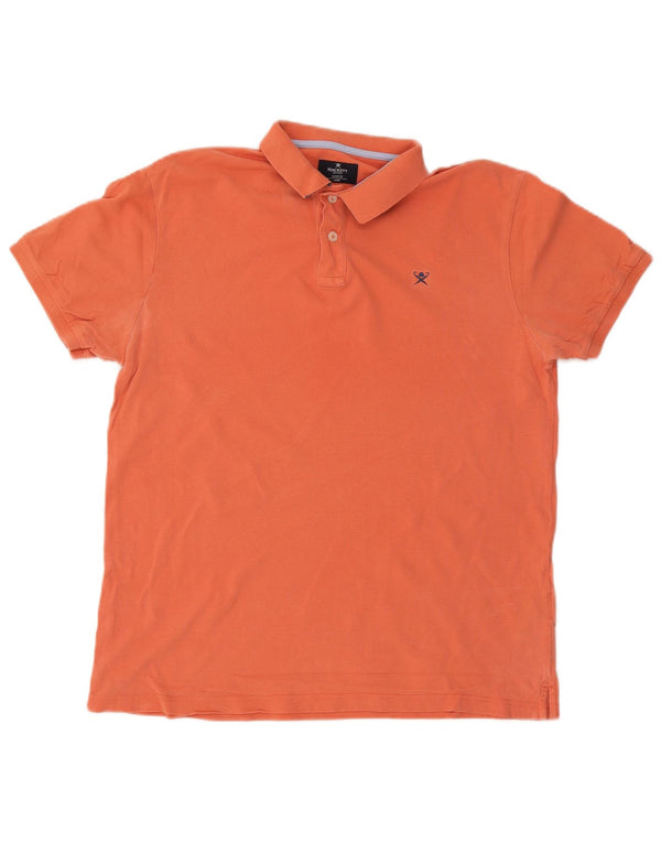 Hackett Mens Classic Fit Polo Shirt Large Orange Cotton