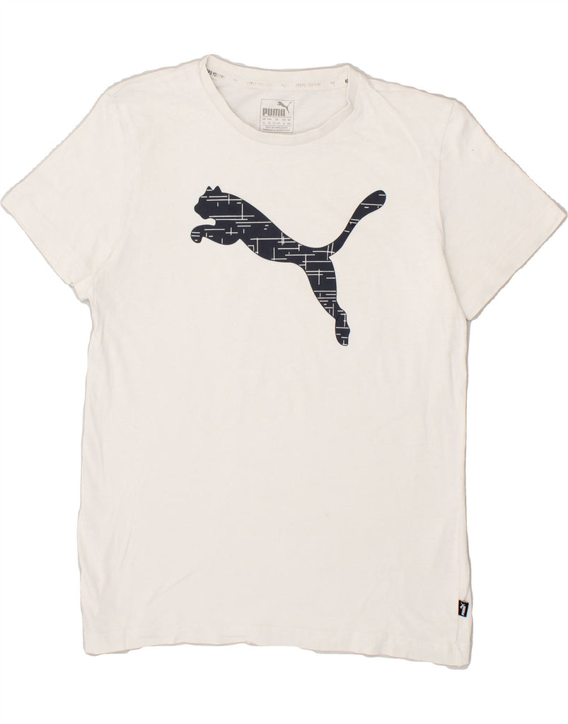 PUMA Boys Graphic T-Shirt Top 13-14 Years White Cotton | Vintage Puma | Thrift | Second-Hand Puma | Used Clothing | Messina Hembry 