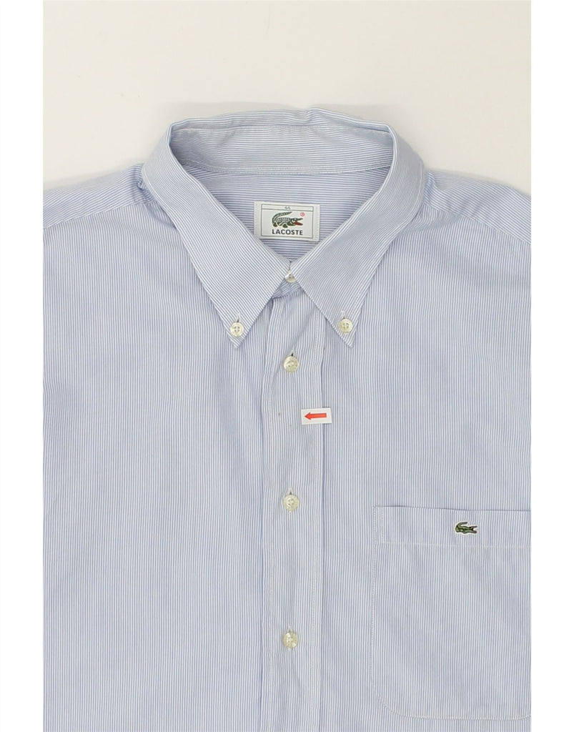 LACOSTE Mens Shirt Size 44 Large Blue Striped Cotton | Vintage Lacoste | Thrift | Second-Hand Lacoste | Used Clothing | Messina Hembry 