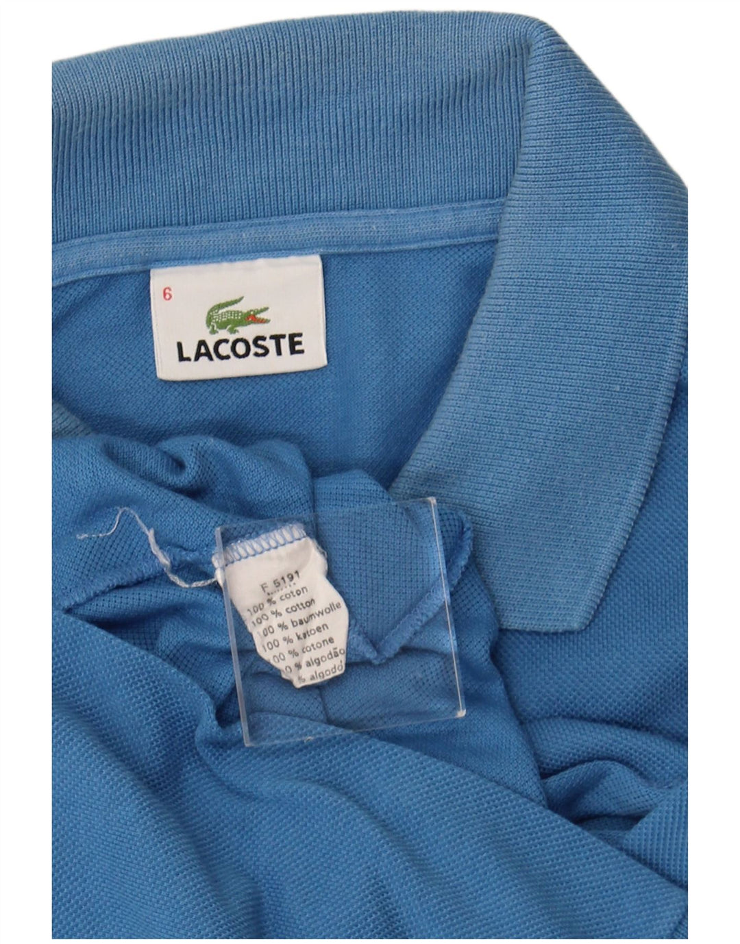 LACOSTE Mens Polo Shirt Size 6 XL Blue Cotton