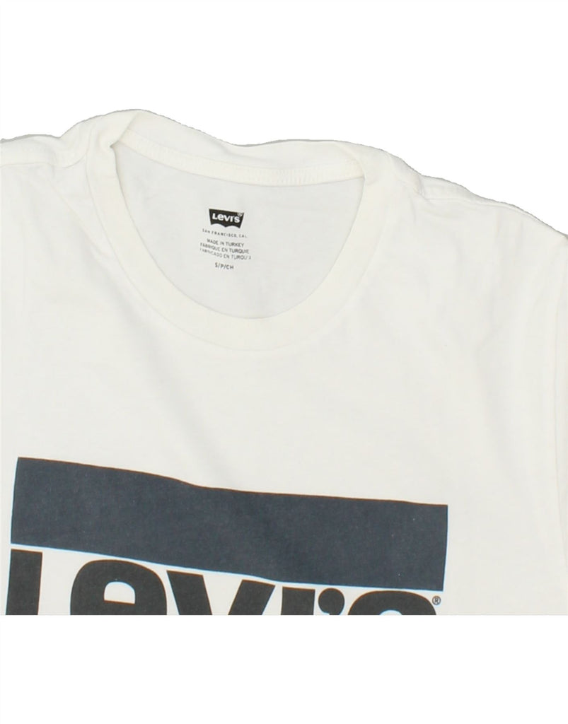 LEVI'S Mens Graphic T-Shirt Top Small White Cotton | Vintage Levi's | Thrift | Second-Hand Levi's | Used Clothing | Messina Hembry 