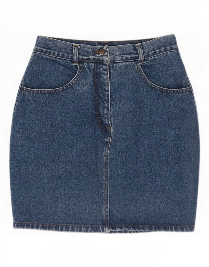 Vintage Womens Denim Skirt IT 44 Medium W26 Blue Cotton