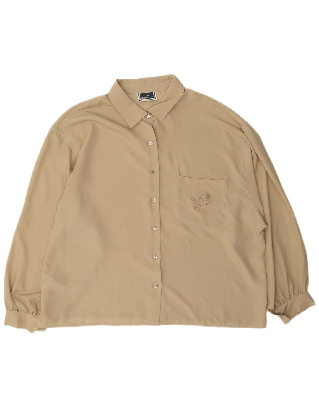 Luisa Spagnoli Womens Shirt Blouse UK 18 XL Beige Polyester