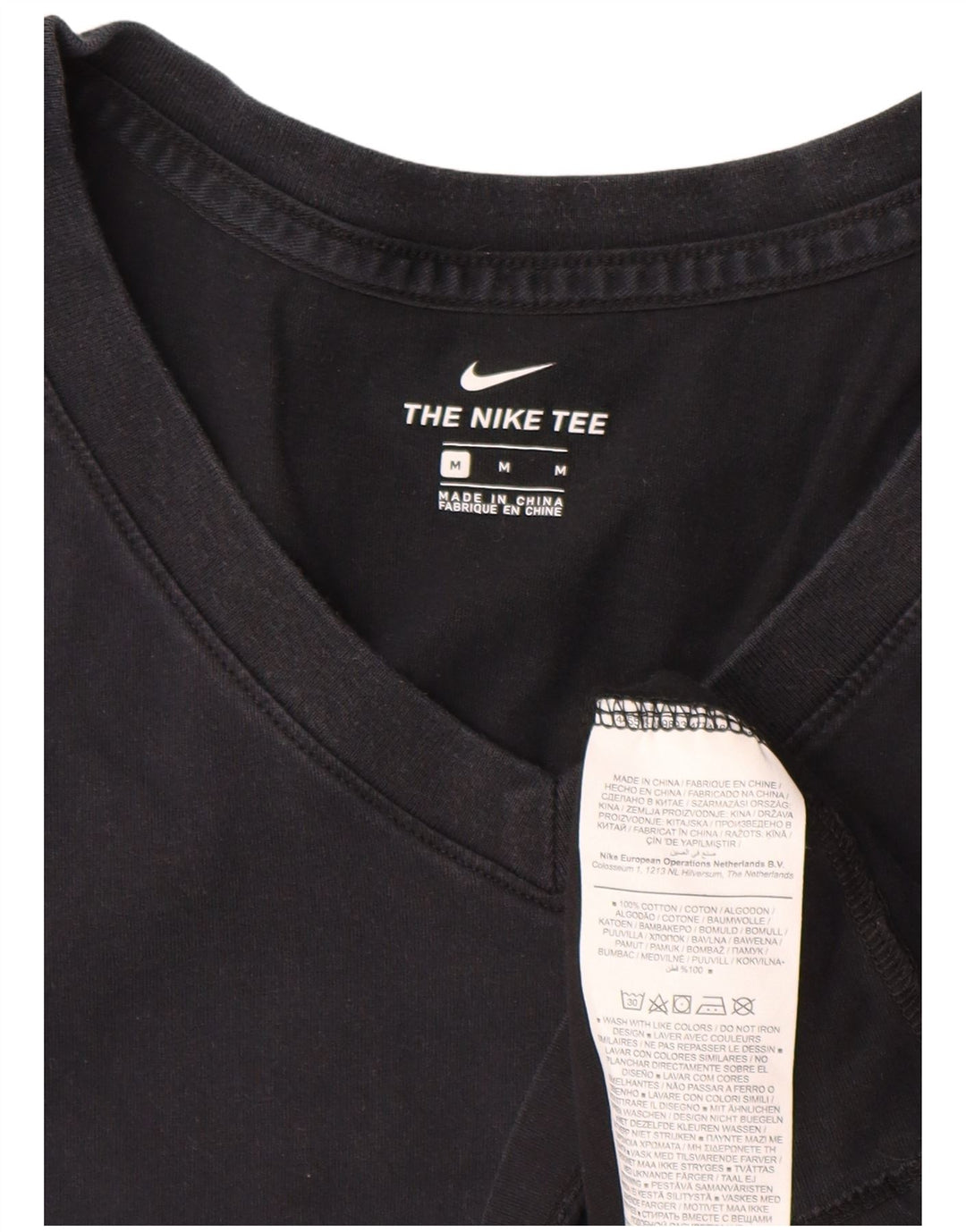 Nike Womens T-Shirt Top UK 14 Medium Black Cotton