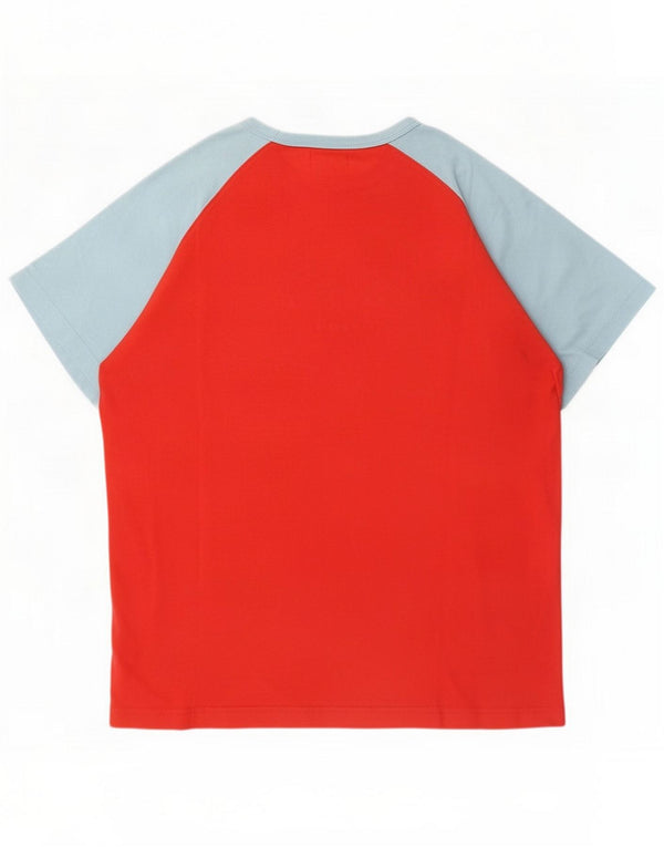 Gant Mens Graphic T-Shirt Top Medium Red Colourblock Cotton