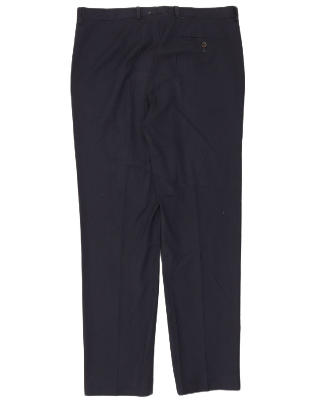 Marks & Spencer Mens Tailored Suit Trousers W36 L33 Navy Blue Polyester