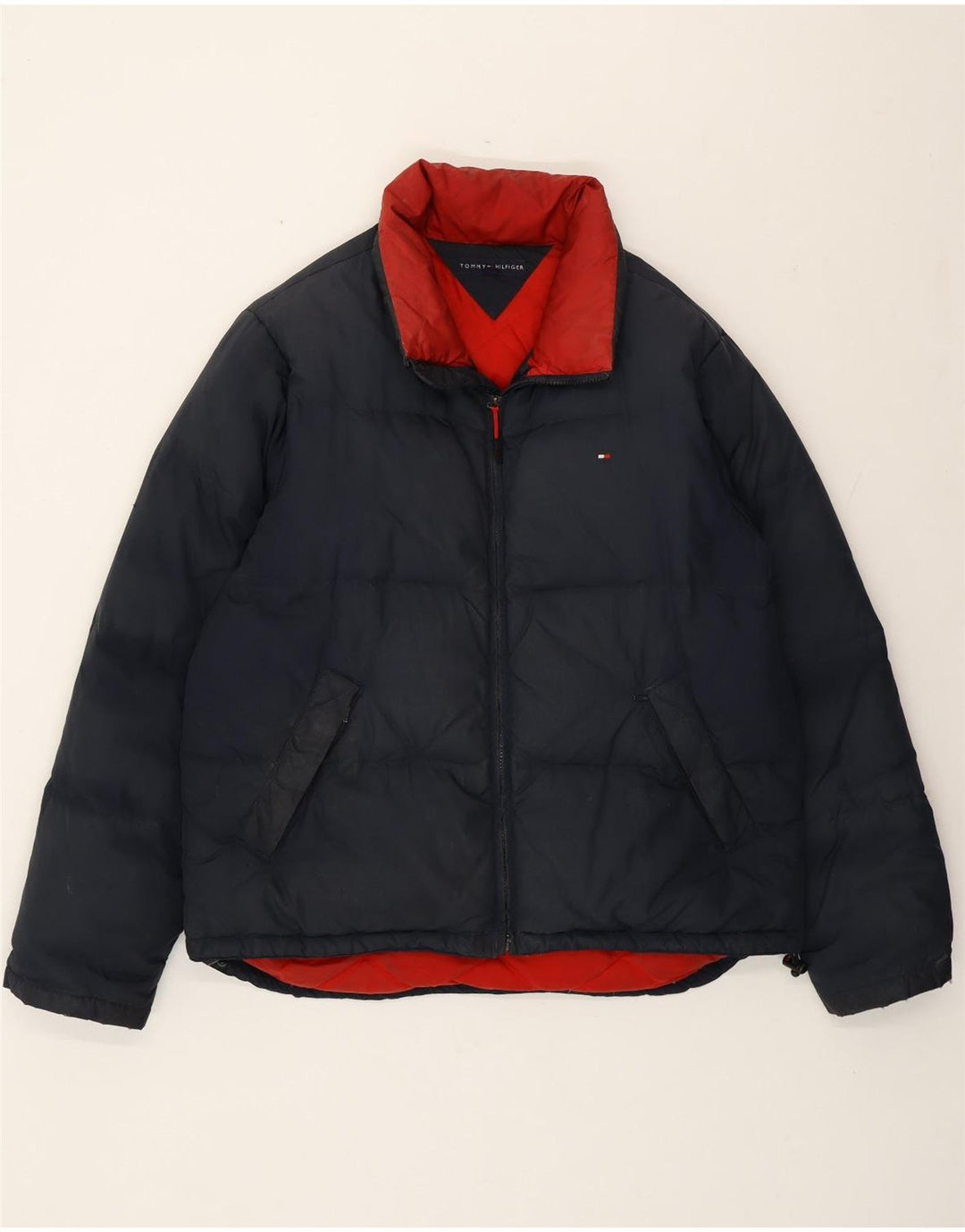 Tommy Hilfiger Mens Padded Jacket UK 40 Large Navy Blue Nylon