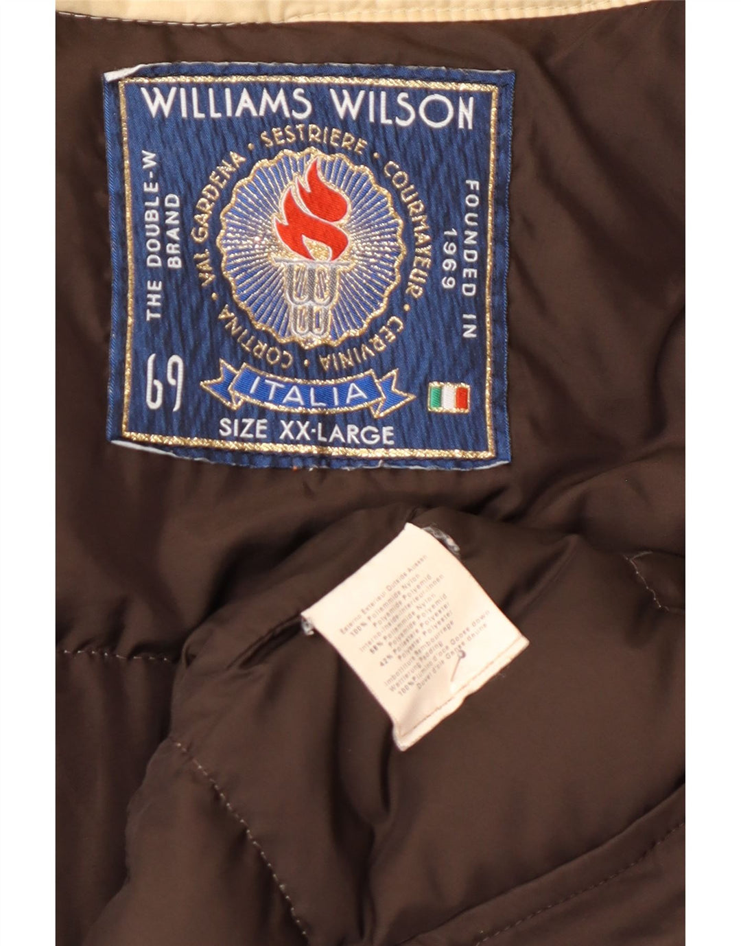 Williams Wilson Mens Padded Jacket UK 44 2XL Beige Polyamide