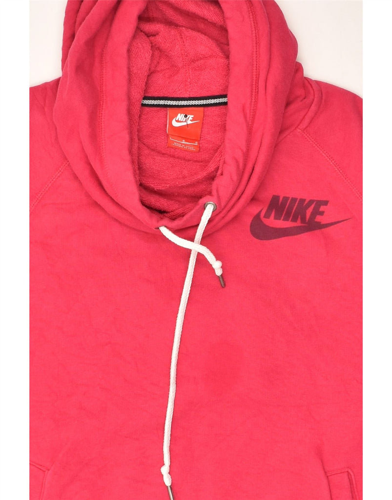 NIKE Womens Hoodie Jumper UK 16 Large Pink Cotton | Vintage Nike | Thrift | Second-Hand Nike | Used Clothing | Messina Hembry 