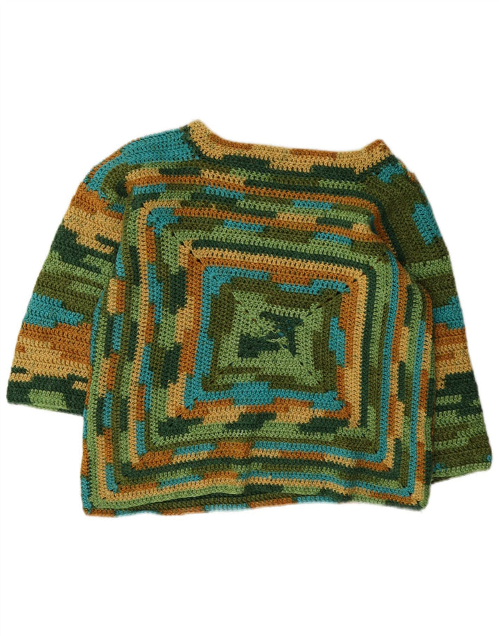 Vintage Womens Boat Neck Jumper Sweater UK 14 Medium Multicoloured