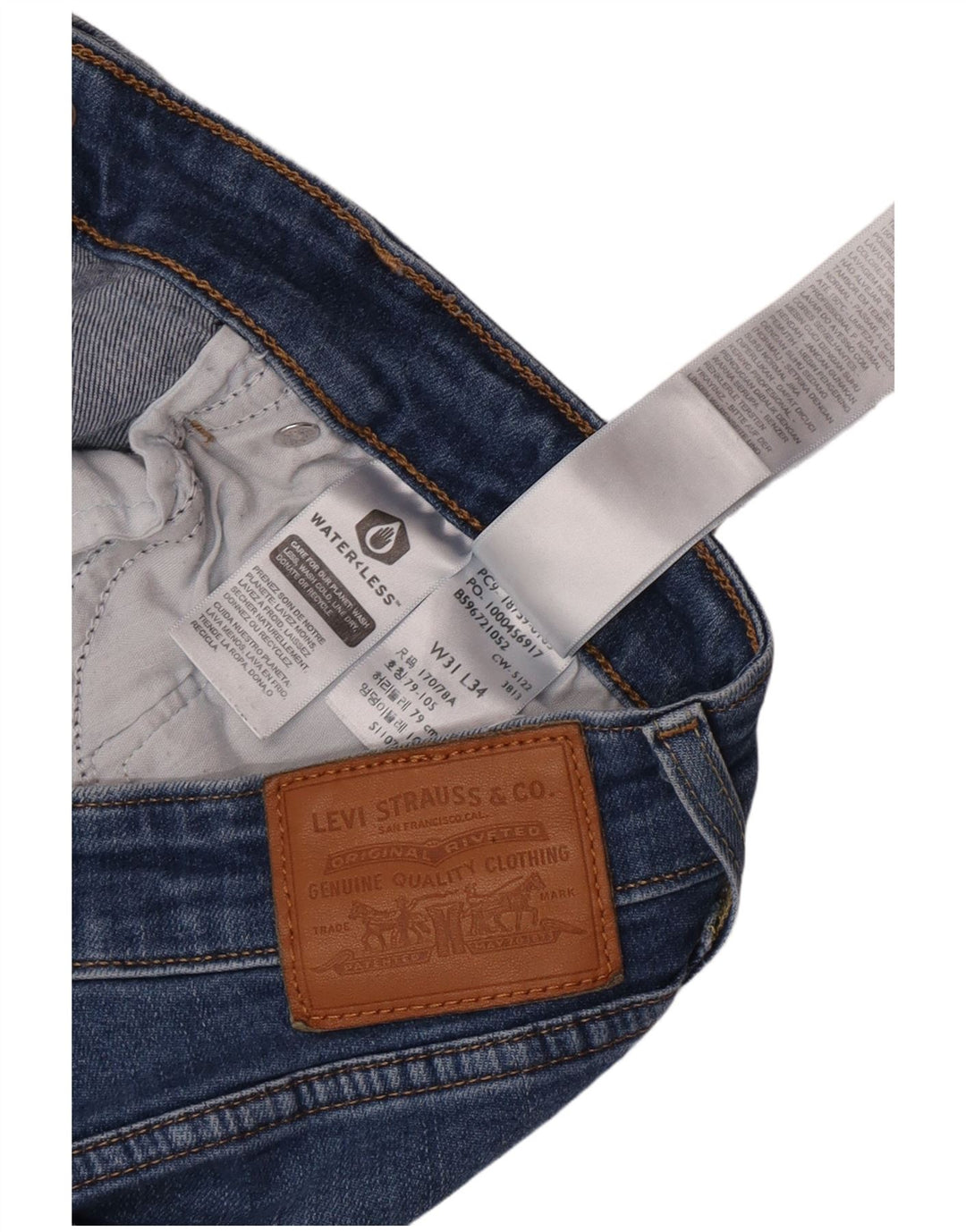 Levi's Womens 725 High Rise Bootcut Jeans W31 L34 Blue Cotton