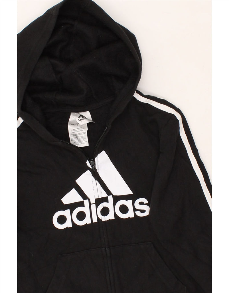 ADIDAS Boys Graphic Zip Hoodie Sweater 6-7 Years Black Cotton Vintage Adidas and Second-Hand Adidas from Messina Hembry 