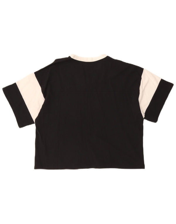 Carhartt Womens Crop T-Shirt Top UK 14 Medium Black Colourblock Cotton