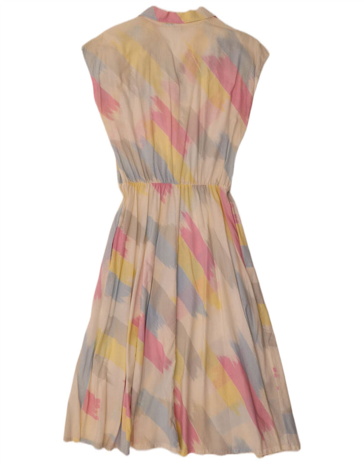 Vintage Womens A-Line Dress UK 14 Medium Multicoloured Striped