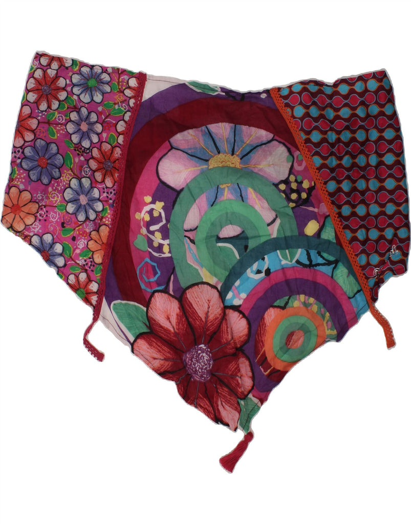 DESIGUAL Womens Shawl One Size Multicoloured Floral Cotton | Vintage Desigual | Thrift | Second-Hand Desigual | Used Clothing | Messina Hembry 