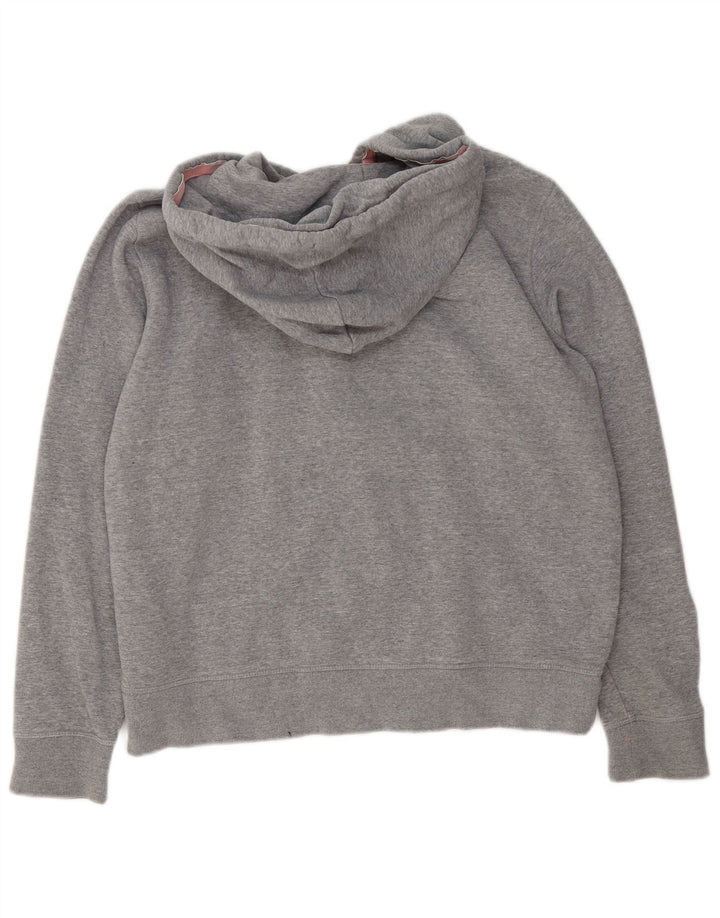 Jack Wills Womens Graphic Oversized Zip Hoodie Sweater UK 16 Large Grey